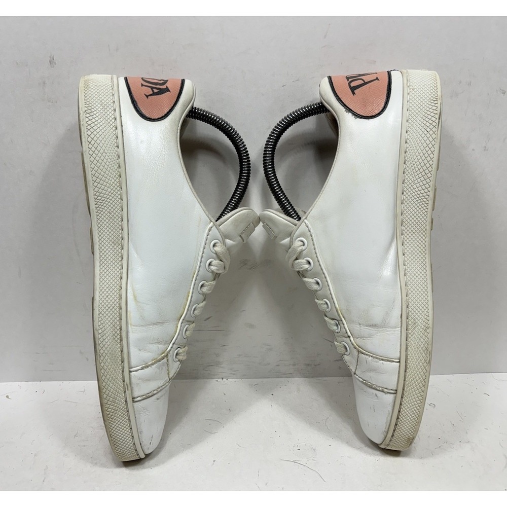 Prada Speech Bubble Comic Low Top 779 White Leather Shoes Womens Size 8.5 US - Picture 6 of 10